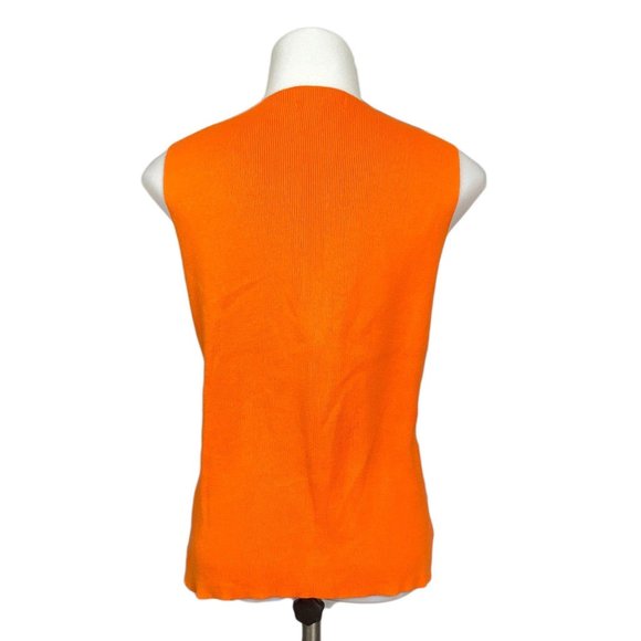 Vintage Pierre Cardin Tangerine Knit Top Sleeveles - Picture 7 of 10